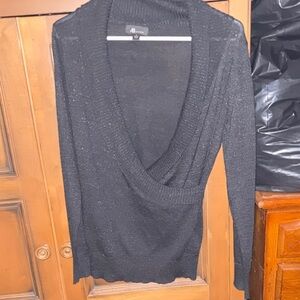 AB Studio Black V-Neck Sweater